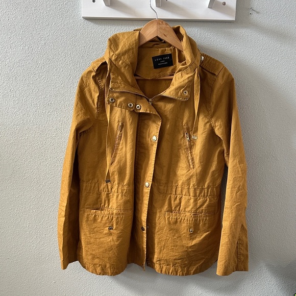 Love Tree Women's Yellow Utility Jacket - Picture 1 of 4